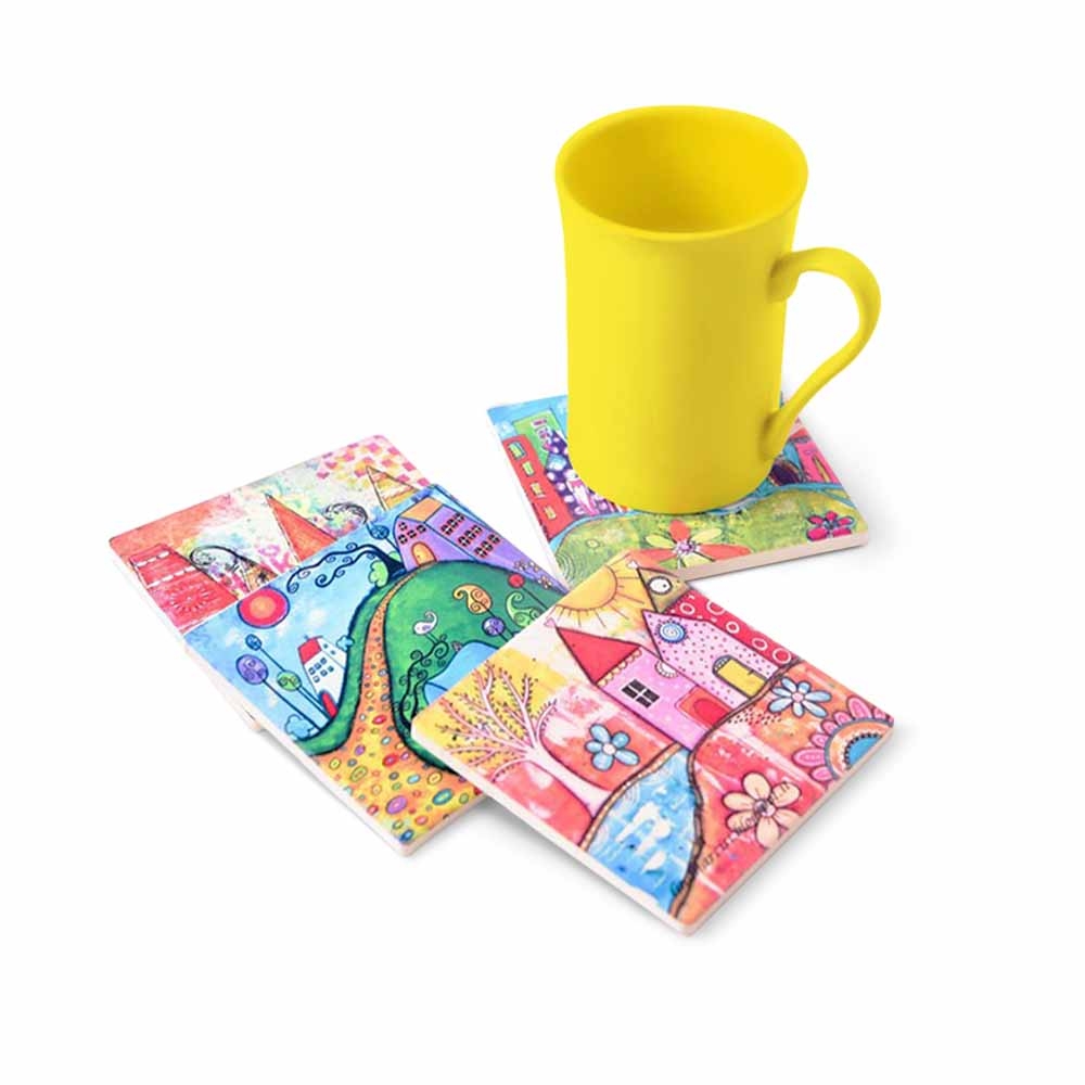 Water absorbent ceramic coasters